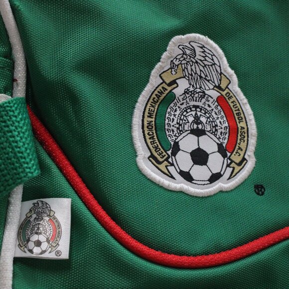 Vintage Seleccion Mexicana Soccer Travel Small Green Duffel Bag Nylon Mexico Y2k - Picture 7 of 13